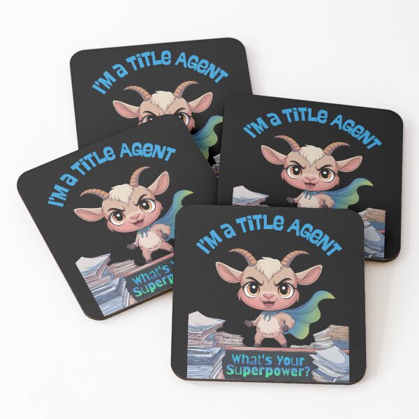 Item preview, "I'm a Title Agent, What's Your Superpower?" Goat Superhero designed and sold by Wicked Title.