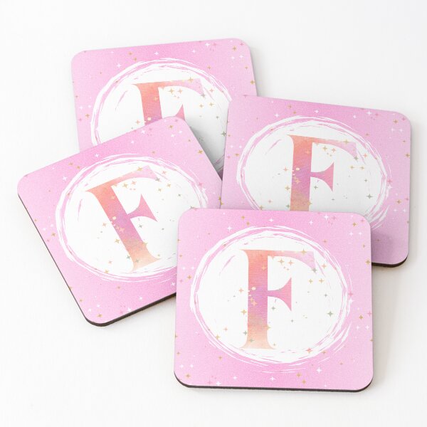 Artikelvorschau, Buchstabe F Monogramm rosa Aquarell entworfen und verkauft von iRenza.