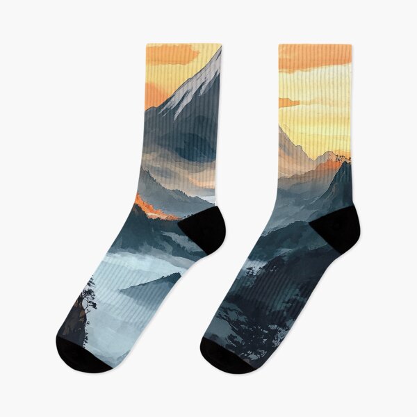 Item preview, Snow-Capped Mountain at Sunset designed and sold by NomadicDreamer.