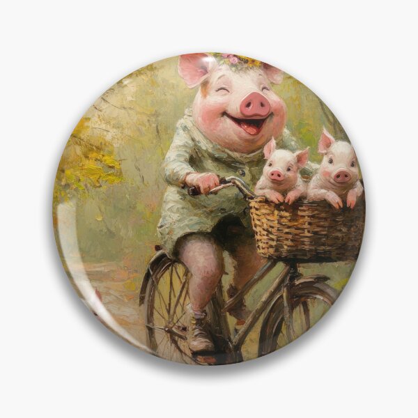 Item preview, Mother Pig and Her Piglets Oil Painting designed and sold by ObiWineKenobi47.