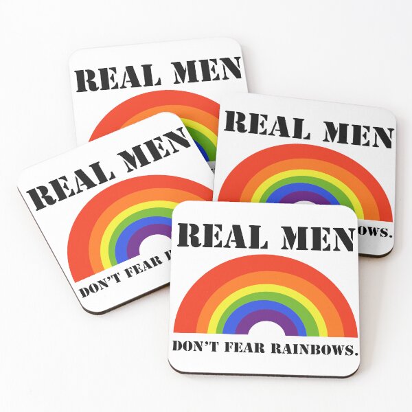 Item preview, Real men don’t fear rainbows  designed and sold by Rachel the Artist .