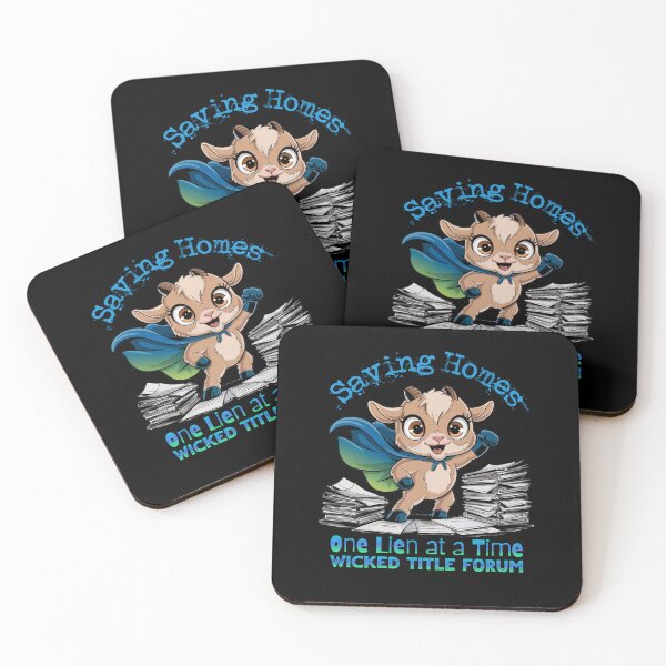 Item preview, Saving Homes, One Lien at a Time – Superhero Goat Cartoon designed and sold by Wicked Title.