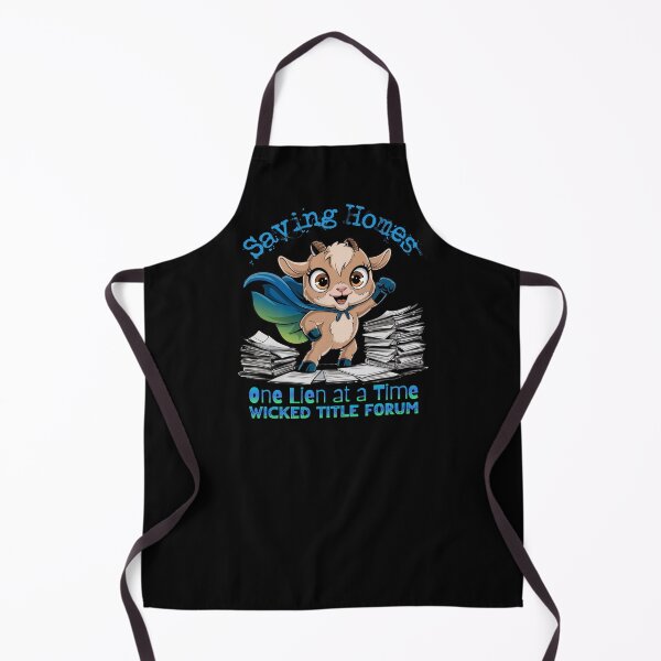 Item preview, Saving Homes, One Lien at a Time – Superhero Goat Cartoon designed and sold by Wicked Title.