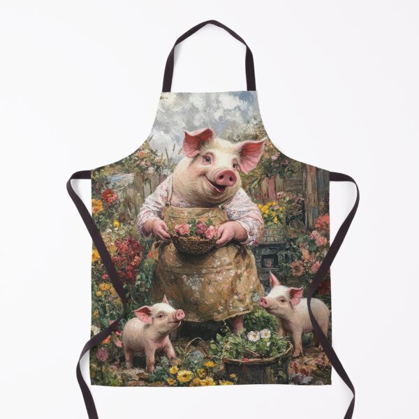 Item preview, Mother Pig and Her Piglets in the Garden designed and sold by ObiWineKenobi47.