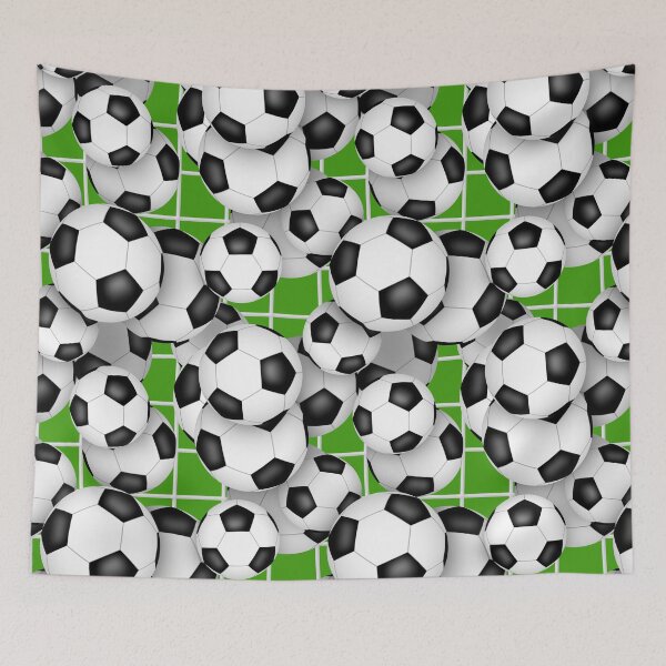 Item preview, Soccer balls and goal netting pattern designed and sold by katzdzynes.