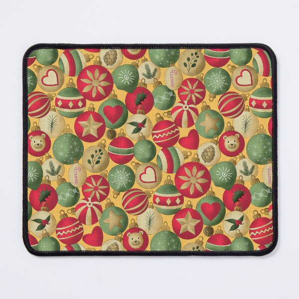 Item preview,  Festive Ditsy Christmas Baubles in Red Green and Gold on Gold designed and sold by IrenicBears.