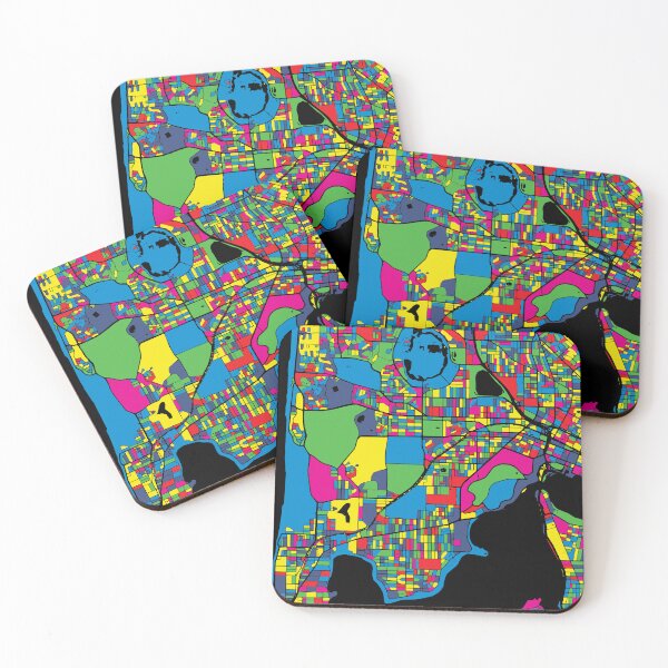 Item preview, Perth Pop Art Colorful City Map designed and sold by Stadify.