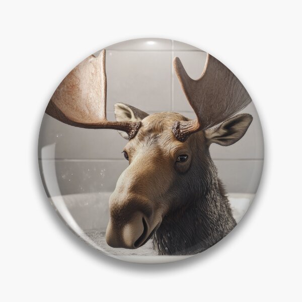 Item preview, Moose in the Tub, Bathroom Art designed and sold by ObiWineKenobi47.