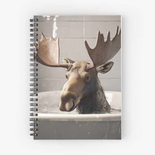 Item preview, Moose in the Tub, Bathroom Art designed and sold by ObiWineKenobi47.