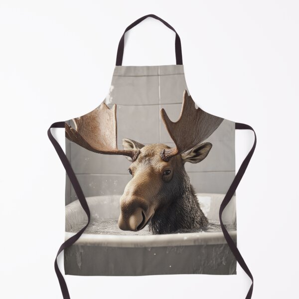 Item preview, Moose in the Tub, Bathroom Art designed and sold by ObiWineKenobi47.