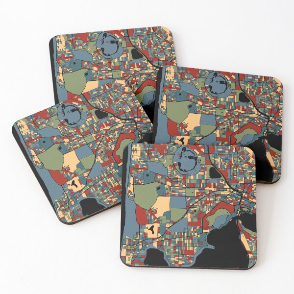 Item preview, Perth Australia Vintage Retro Colors City Map Art designed and sold by Stadify.