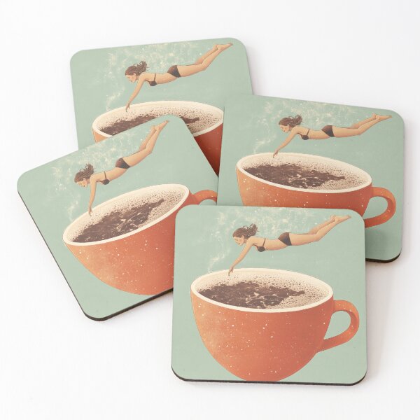 Item preview, Coffee Lovers - Woman Diving into Coffee designed and sold by ObiWineKenobi47.