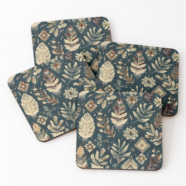Item preview, Bohemian Nature-Inspired Design with Feathers and Leaves designed and sold by kyungmie87.