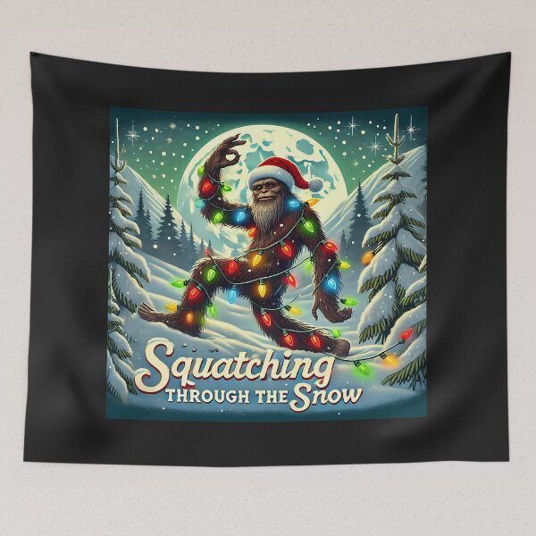 Item preview, Xmas Christmas Bigfoot Squatch Squatching Through The Snow designed and sold by SztylishDesigns.