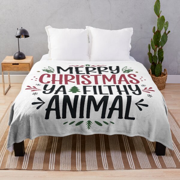 Item preview, Merry Christmas Ya Filthy Animal designed and sold by Angry Swan Designs.