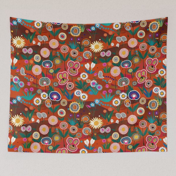 Item preview, Australian Aboriginal Floral Pattern - Artistic Photo Print for Nature Lovers designed and sold by TRex-Landscapes.