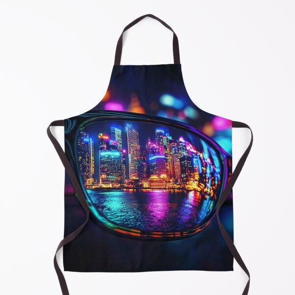 Item preview, Neon Skyline Reflected in Sunglasses - Futuristic Cityscape Art designed and sold by Creet-Design.