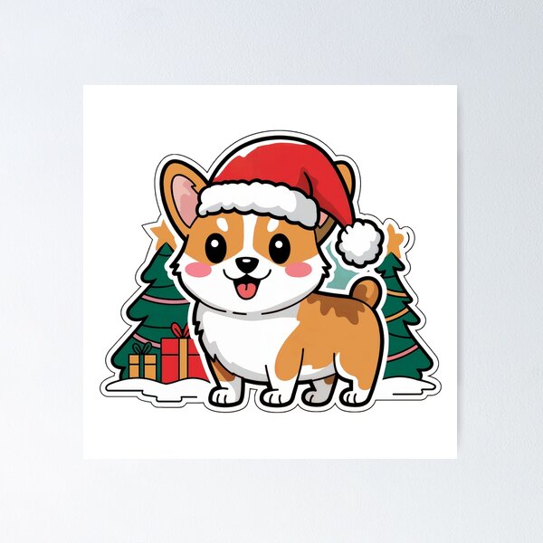 Item preview, Corgi Christmas Sticker designed and sold by memezart.