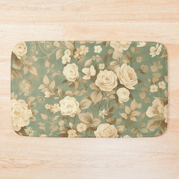 Item preview, Vintage Green and Beige Floral Elegance designed and sold by kyungmie87.