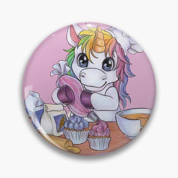 Item preview, Funny Rainbow Unicorn as Baker Confectioner designed and sold by ZadzeneaArt.