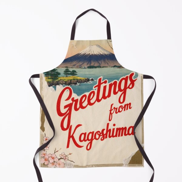 Item preview, Greetings from Kagoshima Japan Vintage Travel Retro Postcard Design designed and sold by TravelPostcardGems.