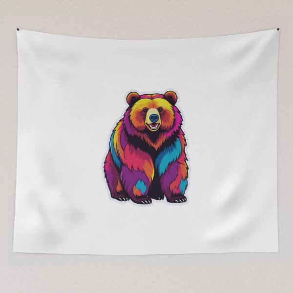 Item preview, Bold and Colorful Bear in Pop Art Style designed and sold by ArtCreator2023.