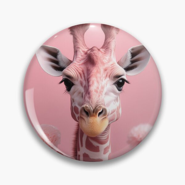 Item preview, Charming Pink Giraffe with Flowers | Unique and Whimsical Animal Art designed and sold by Terradesignsbyk.