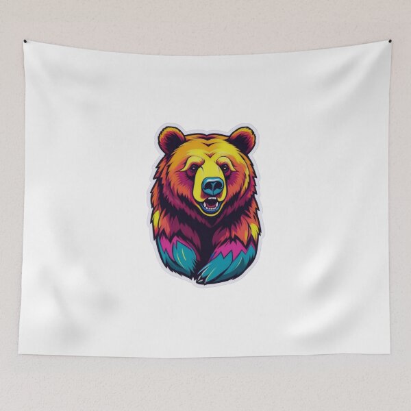 Item preview, Eye-catching bear design with funky colors designed and sold by ArtCreator2023.