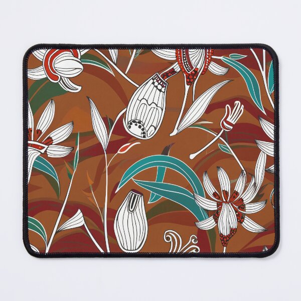 Item preview, Traditional Aboriginal Line Art with Floral Patterns – Art Photo Print designed and sold by TRex-Landscapes.