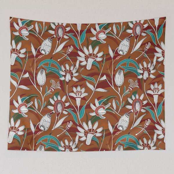Item preview, Traditional Aboriginal Line Art with Floral Patterns – Art Photo Print designed and sold by TRex-Landscapes.