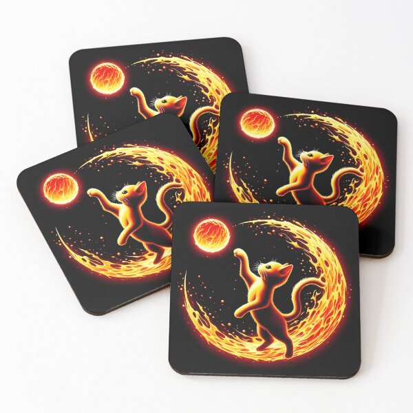 Item preview, Lava Fire Kitten Playing with Fireball, Ai Generated Art  designed and sold by ACC .