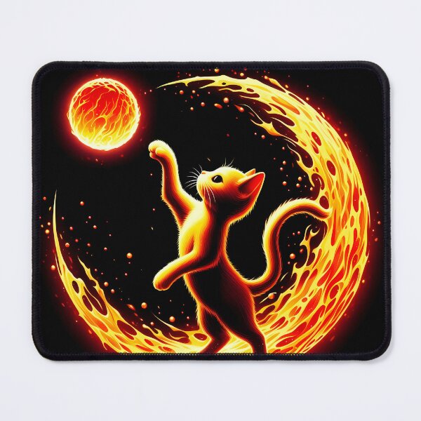 Item preview, Lava Fire Kitten Playing with Fireball, Ai Generated Art  designed and sold by ACC .