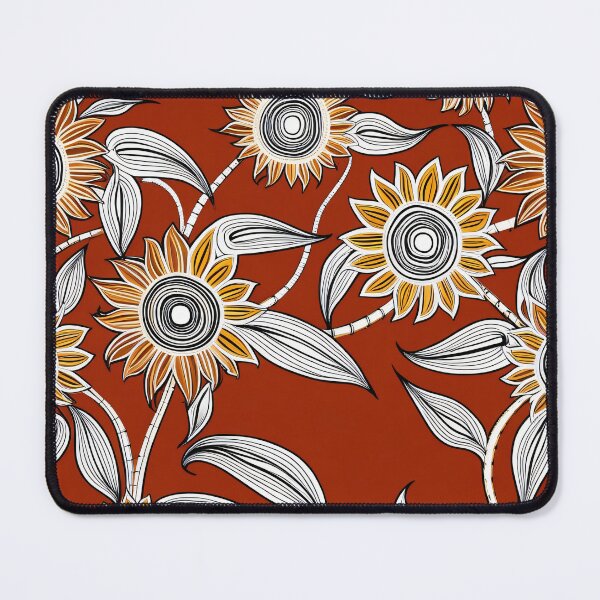 Item preview, Traditional Aboriginal Line Art with Sunflower Motifs – Art Photo Print designed and sold by TRex-Landscapes.