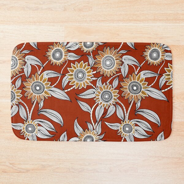Item preview, Traditional Aboriginal Line Art with Sunflower Motifs – Art Photo Print designed and sold by TRex-Landscapes.