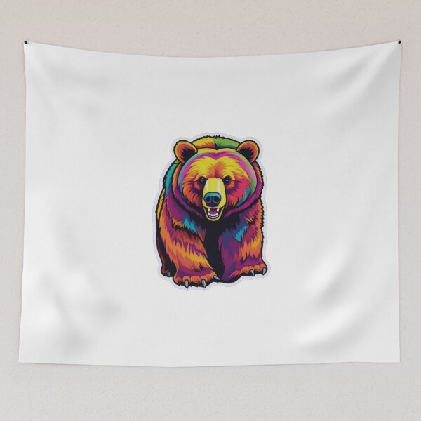 Artikelvorschau, Modern Art Bear: Bold Colors, Fun Vibe entworfen und verkauft von ArtCreator2023.