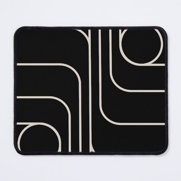 Item preview, Retro Modernist Geometric Design Black & Linen White designed and sold by tonymagnerart.
