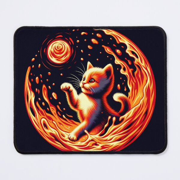 Item preview, Lava Fire Kitten Playing with Fireball, Ai Generated Art  designed and sold by ACC .