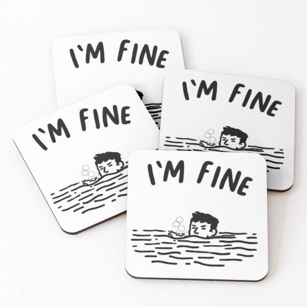 Item preview, I'm fine but I am drowning design t-shirt designed and sold by Boooart.