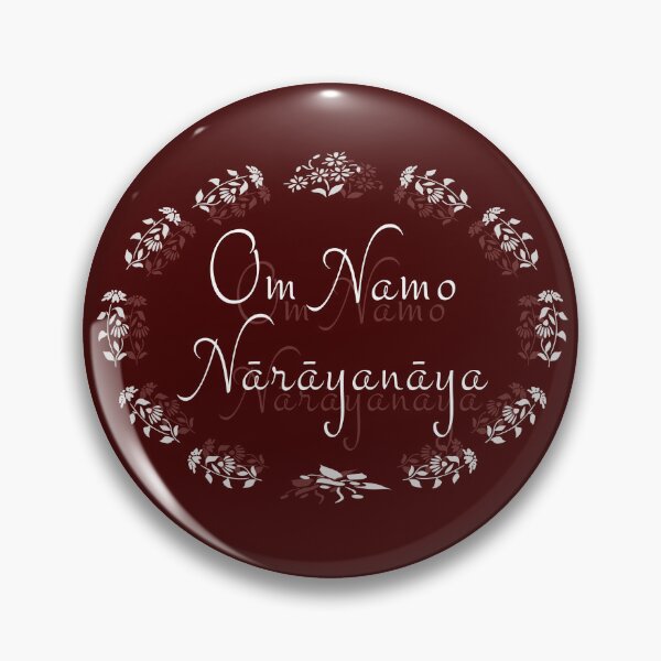 Item preview, Om Namo Narayanaya - White on Burgundy background :) designed and sold by Myriel-Myriel.
