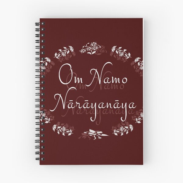 Item preview, Om Namo Narayanaya - White on Burgundy background :) designed and sold by Myriel-Myriel.