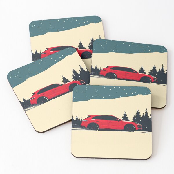 Item preview, Porsche Cayenne Winter Wonderland illustration designed and sold by blackdogshop.