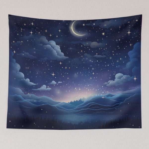 Item preview, Blue starry galaxy moon night- cosmos designed and sold by cocomelon168.