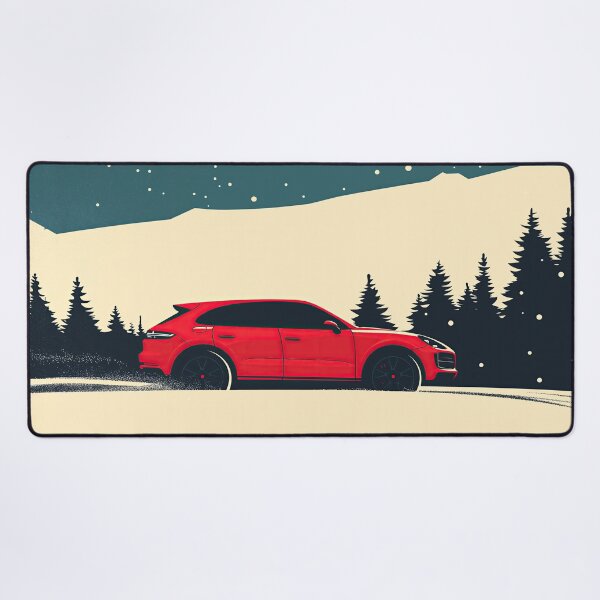 Item preview, Porsche Cayenne Winter Wonderland illustration designed and sold by blackdogshop.