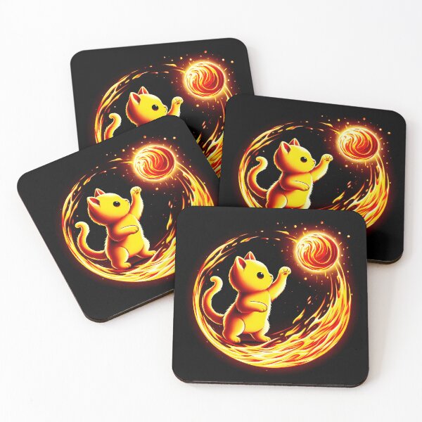 Item preview, Lava Fire Kitten Playing with Fireball, Ai Generated Art  designed and sold by ACC .