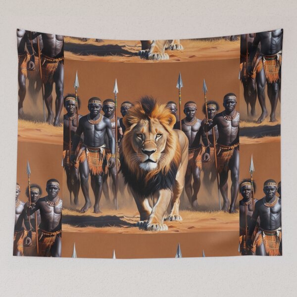 Item preview, Africa, the great lion followed by warriors designed and sold by Josejuju.