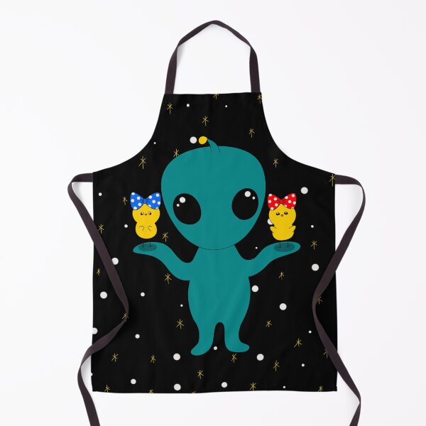 Item preview, Space chick looks at stars on alien's hand designed and sold by Demeka-chan.
