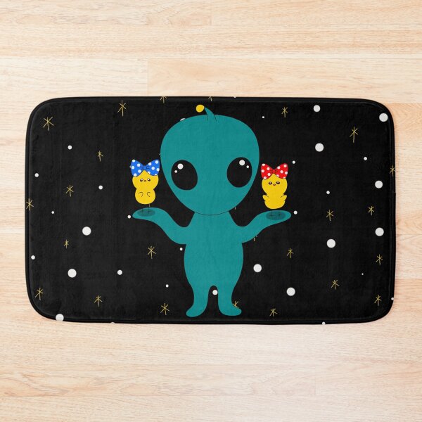 Item preview, Space chick looks at stars on alien's hand designed and sold by Demeka-chan.