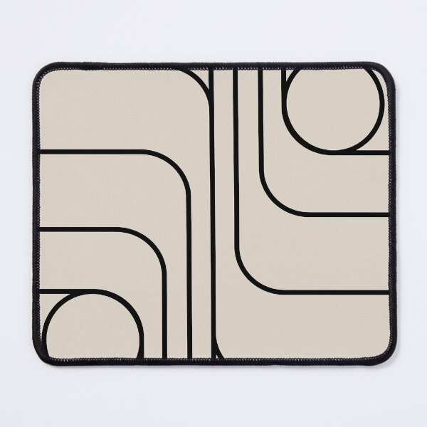 Item preview, Retro Modernist Geometric Design Black & Linen White designed and sold by tonymagnerart.
