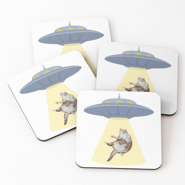 Item preview, Alien Cat Abduction – Funny UFO and Cat Design designed and sold by memisiArt.