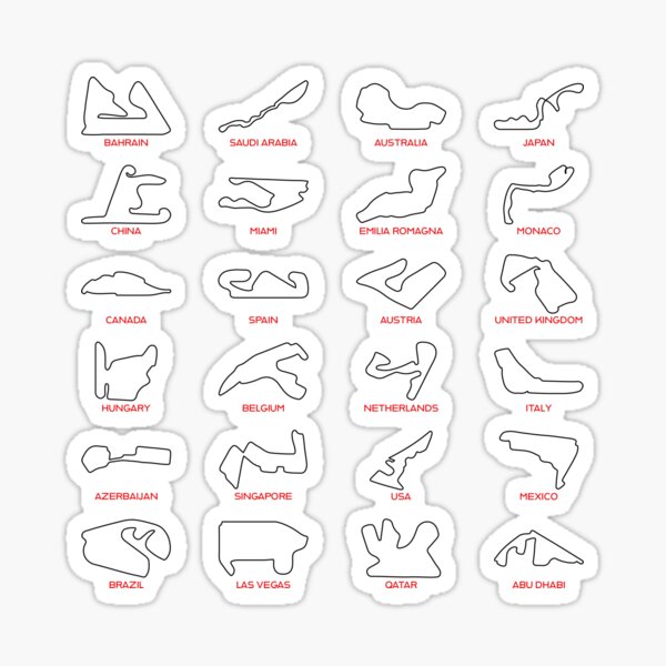 Item preview, 2024 F1 Circuits Collection | All 24 Grand Prix Track Layouts for Formula 1 Fans designed and sold by kianyenny.